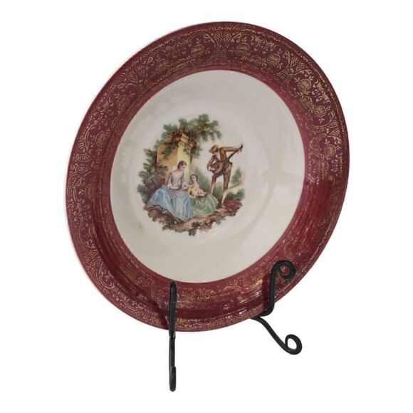 Sebring Pottery SERENADE Serving Bowl Courting Couple Dish Romantic Victorian - Picture 9 of 16